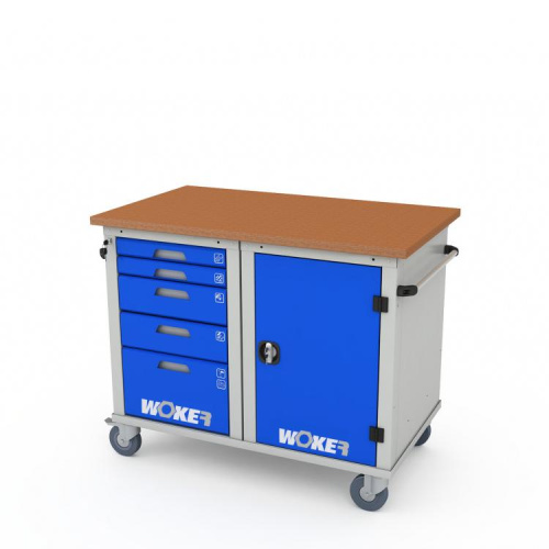 ER-00020489 Верстак мобильный двухтумбовый WOKER PRO 2501.1200