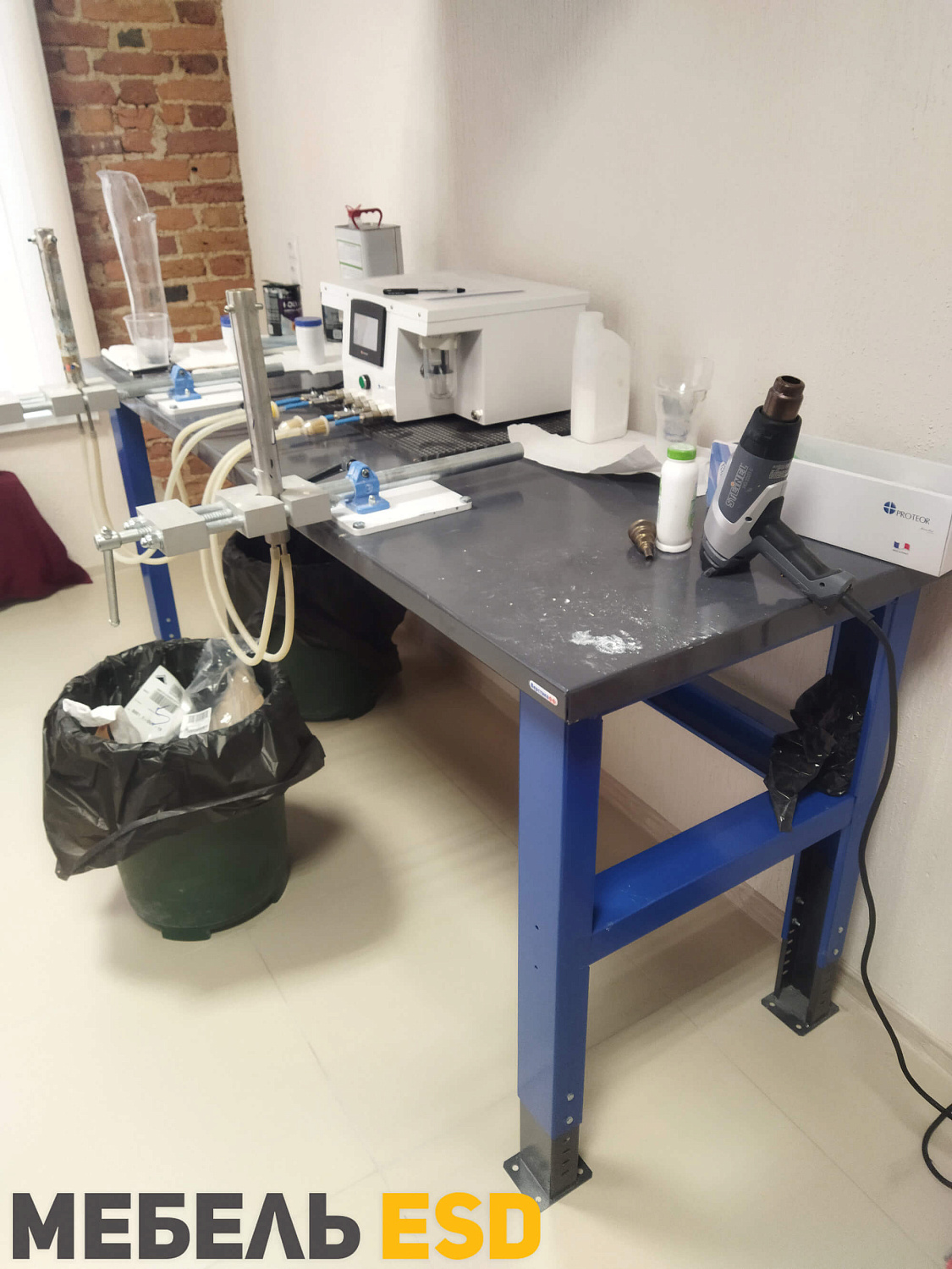 PLC 15.11 Стол металлический промышленный 1500х700 мм с 2-мя ящиками